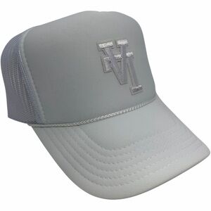 NEW VINTAGE LOS ANGELES LA UPSIDE DOWN ALL WHITE MESH TRUCKER HAT CA…